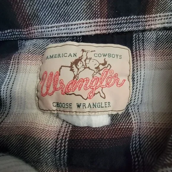 Vintage Wrangler Shirt Medium Plaid Pearl Snap Western Cowboy - Picture 3 of 7